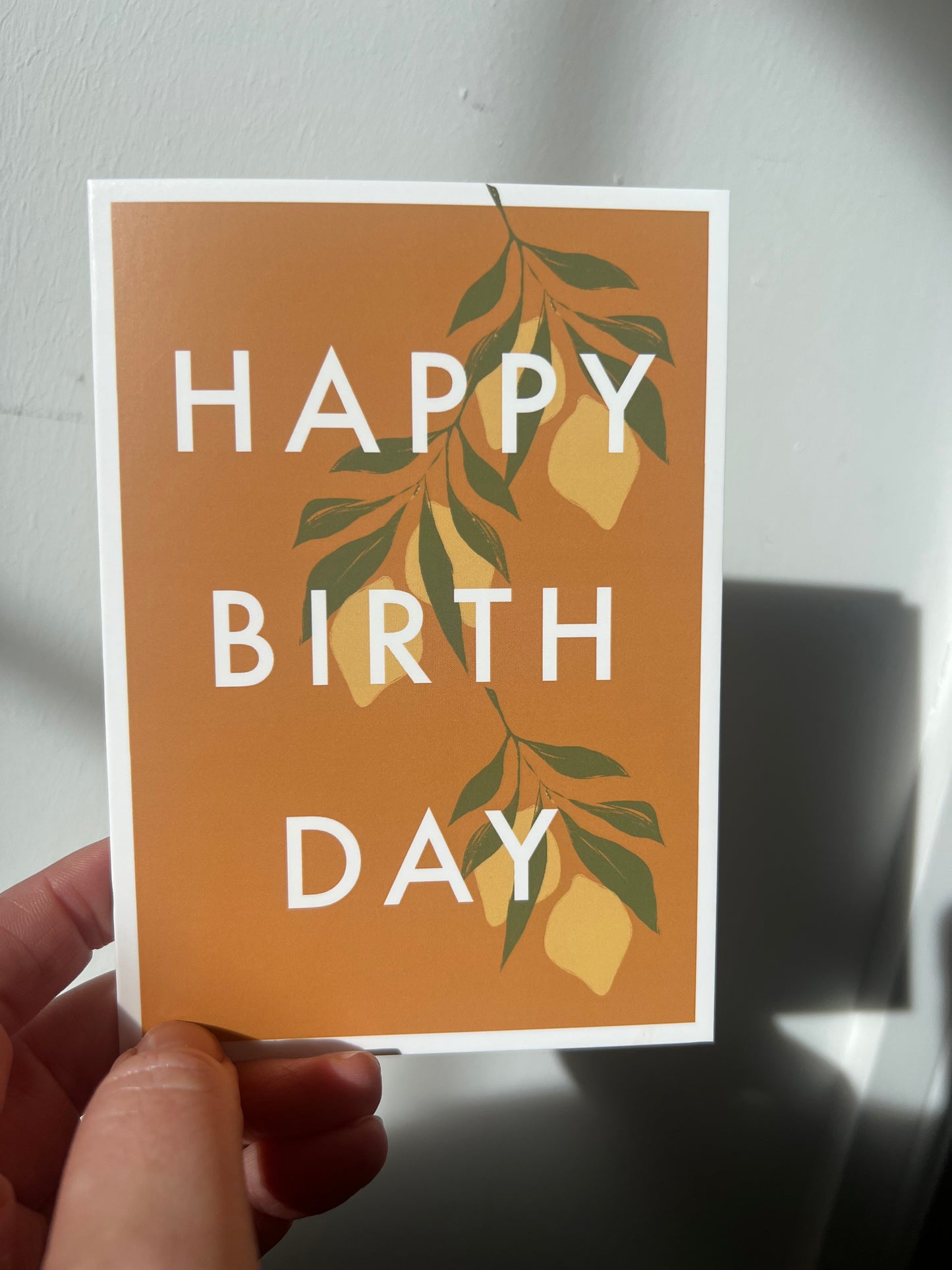 Happy Birthday Lemons | Citrus Botanical Card | Vegan Silk Blank Card