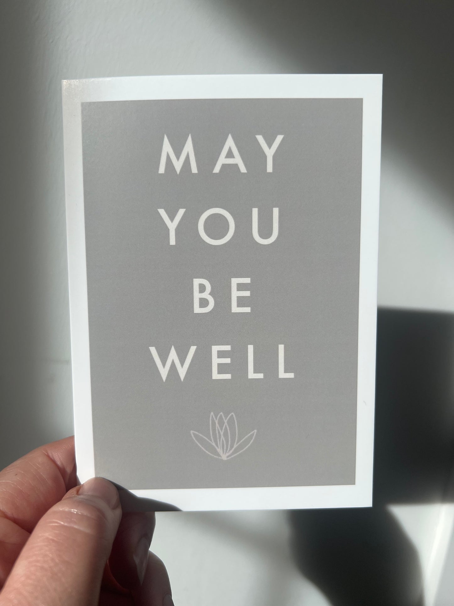May you be well | Buddhist spiritual sympathy get well soon minimalist greeting card | FSC certified vegan blank card