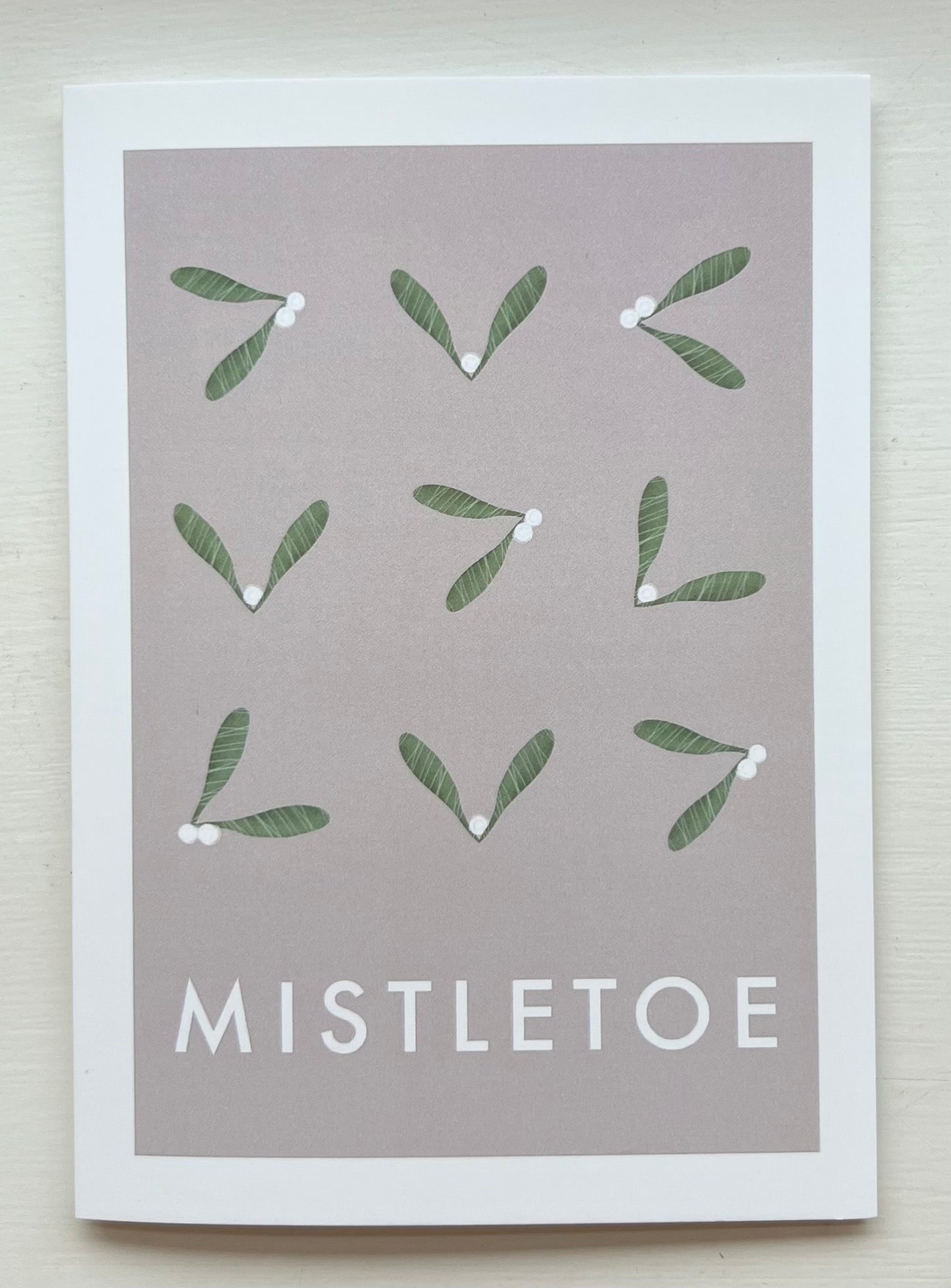 Mistletoe Pattern Christmas Card