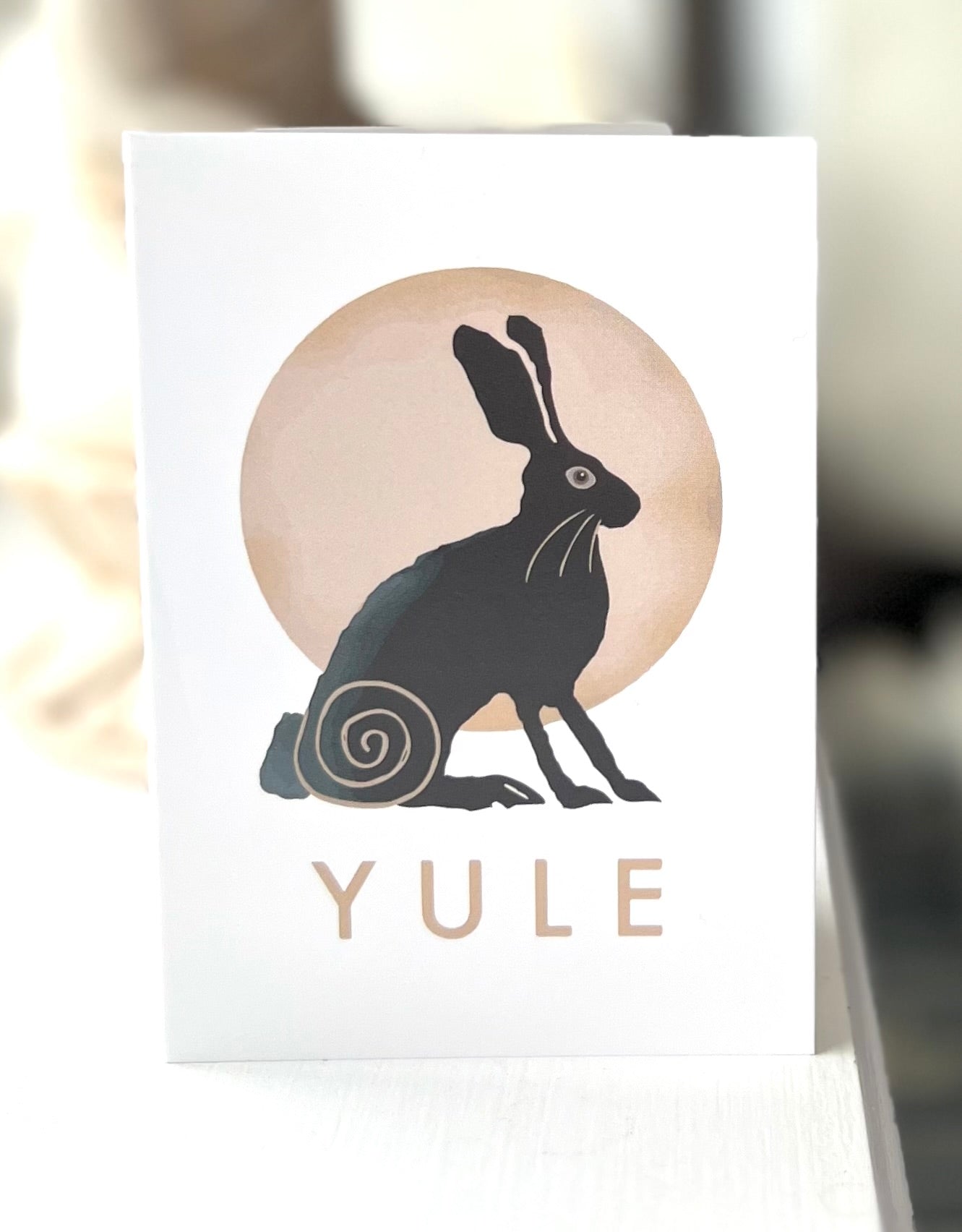 A7 Hare Yule Card with Spiral