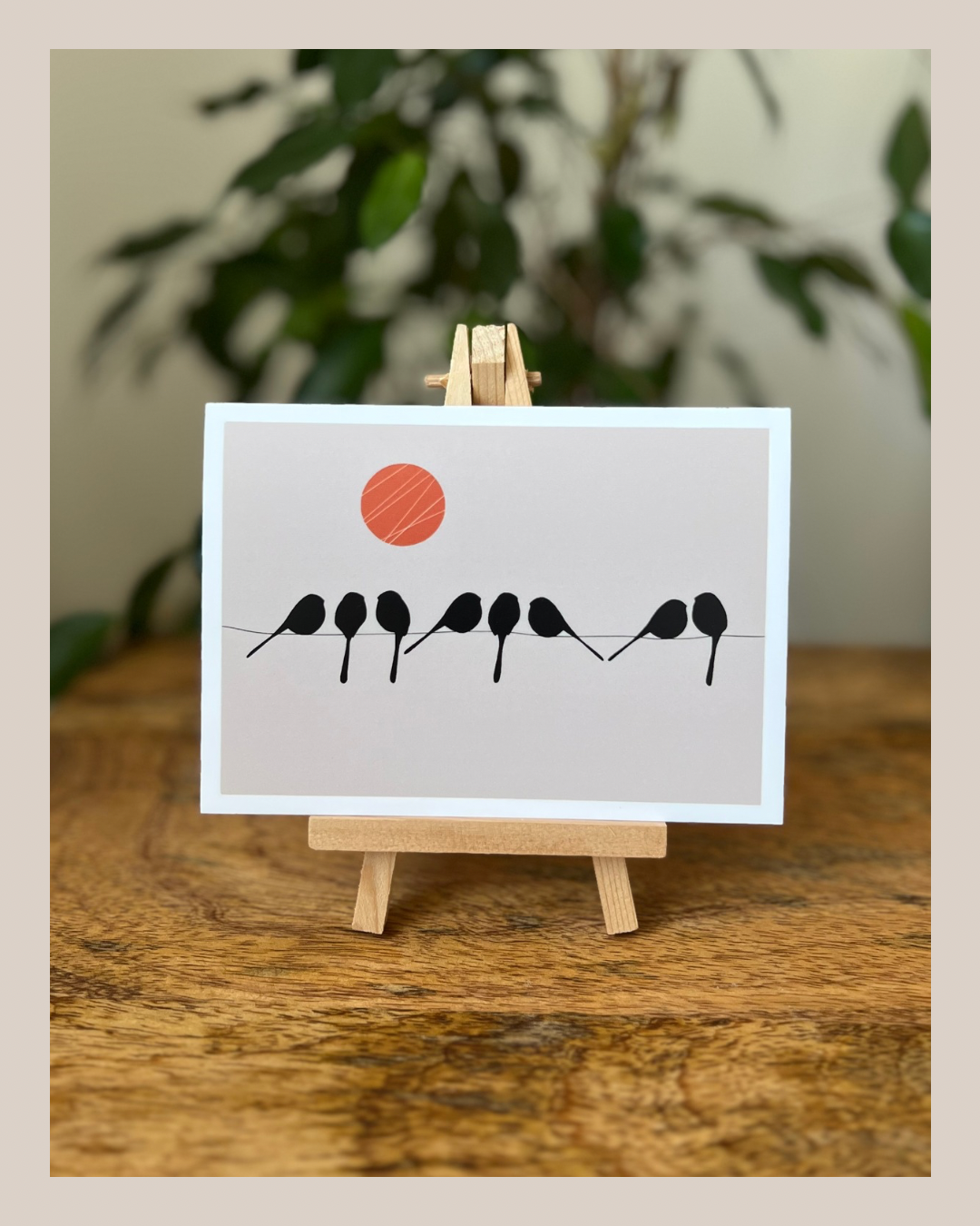 Birds Chatting at Sunset | friendship friend party get together | greetings card A6