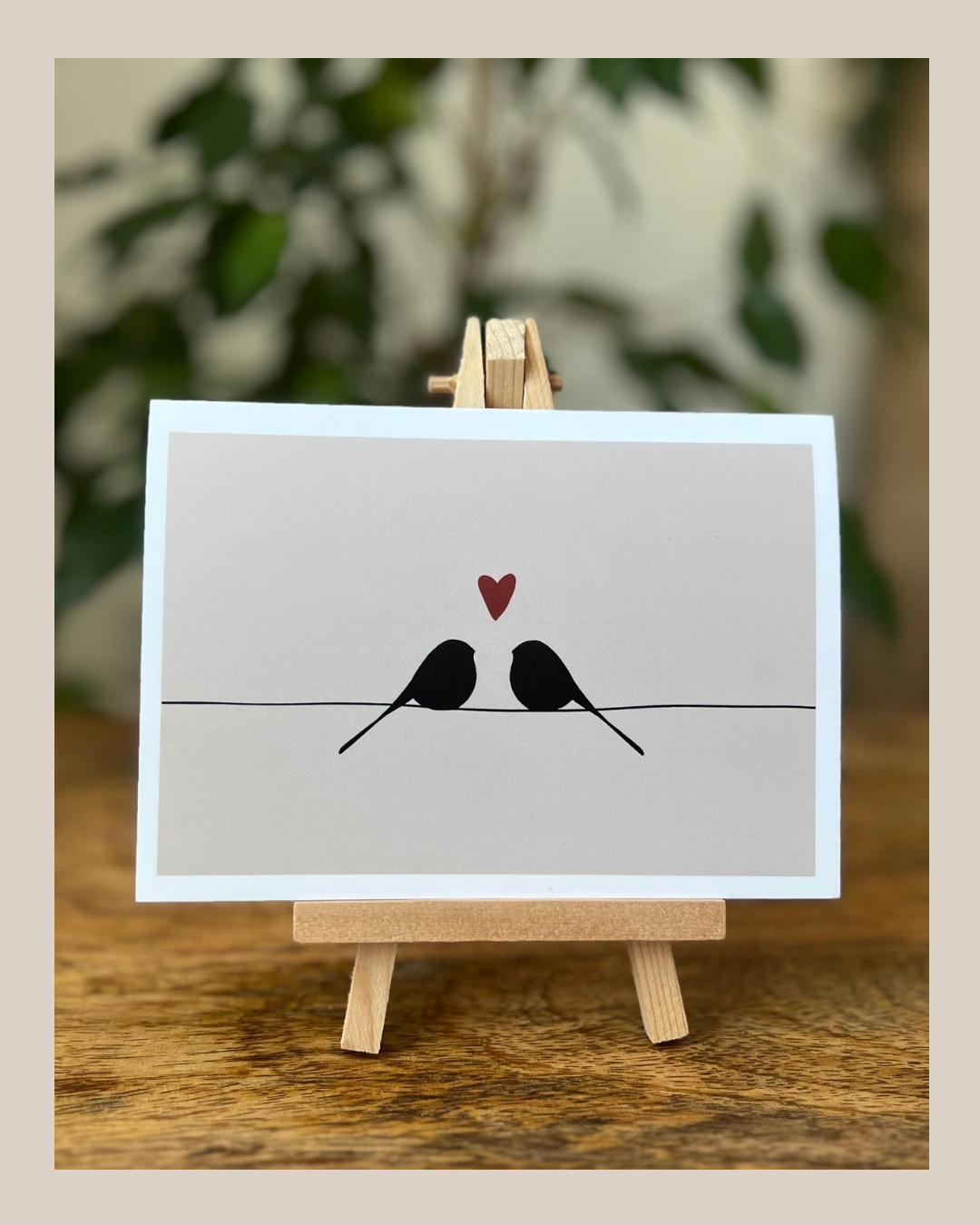 Lovebirds A6 greeting card partner friend valentine galentine neutral silhouette