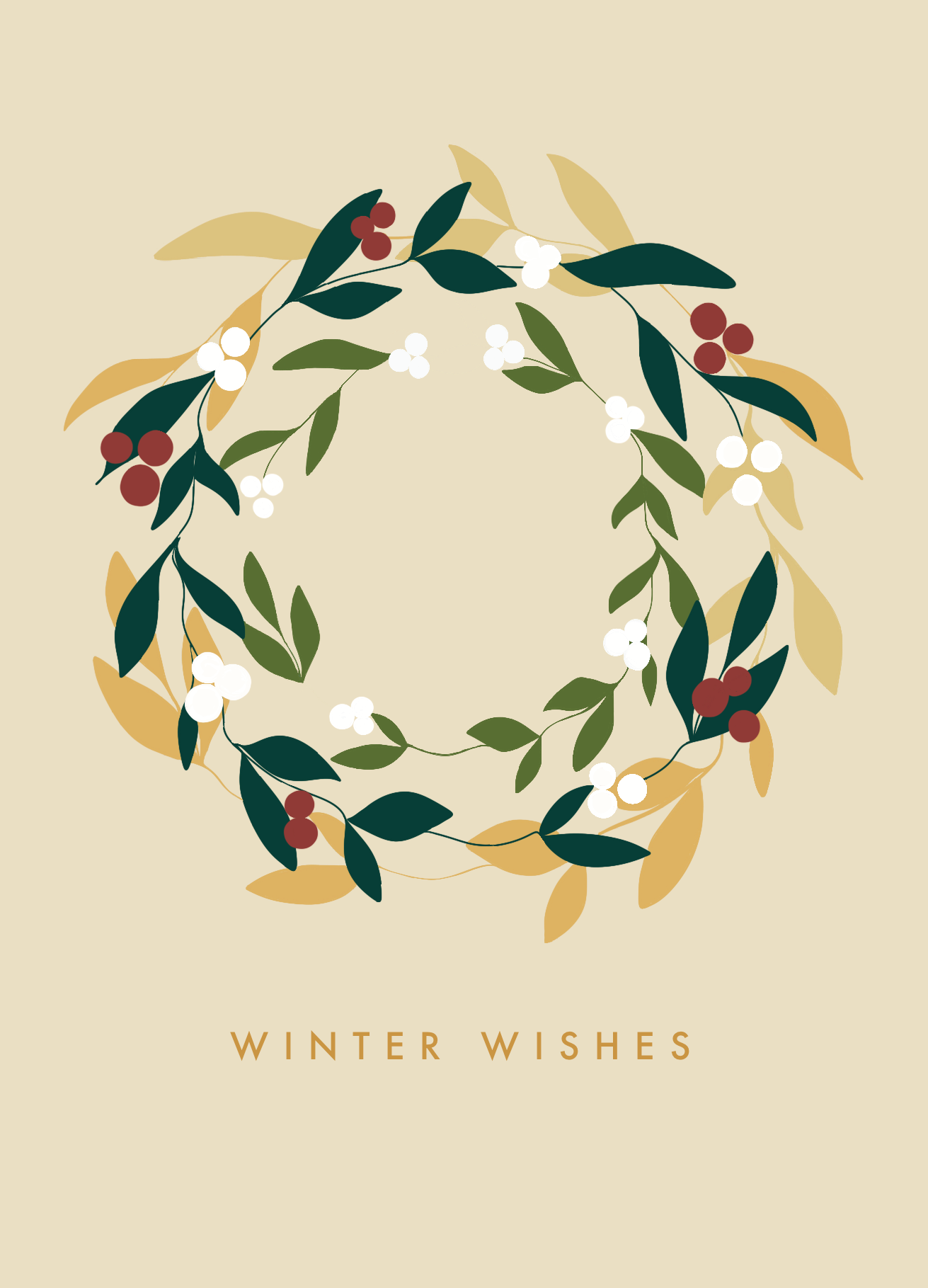 Christmas wreath card
