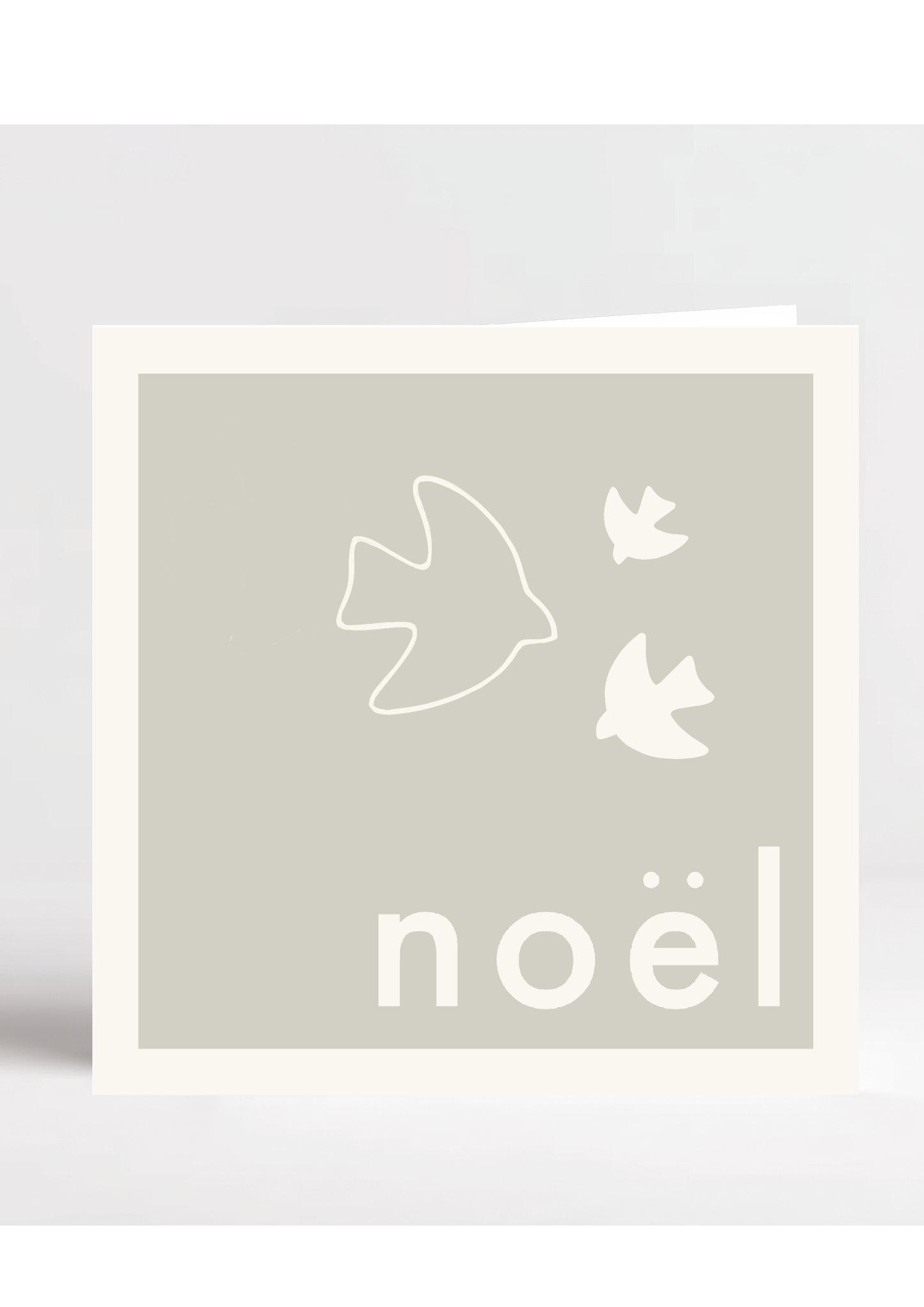 A Minimalist Neutral Noël and birds greeting card