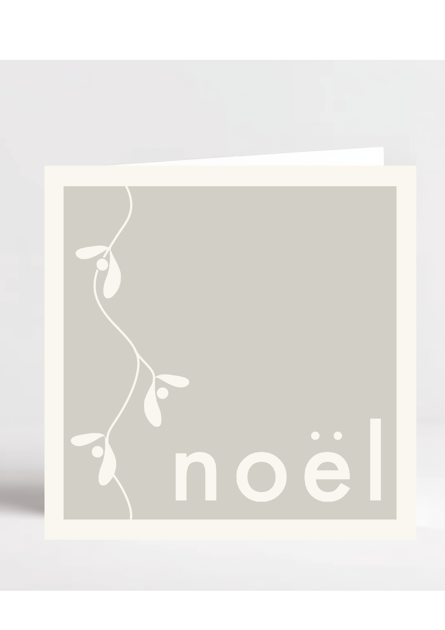 A Minimalist Neutral Noël and Mistletoe greeting card