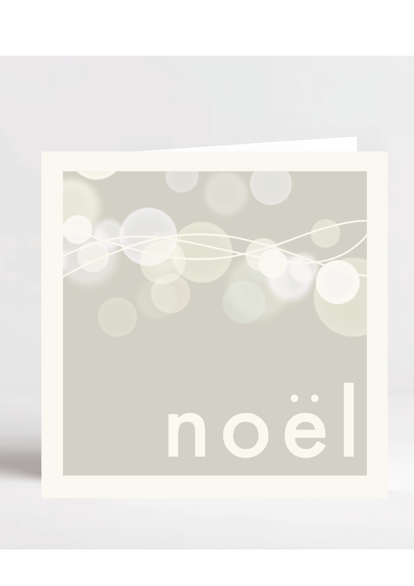 A Minimalist Neutral Noël and lights greeting card l