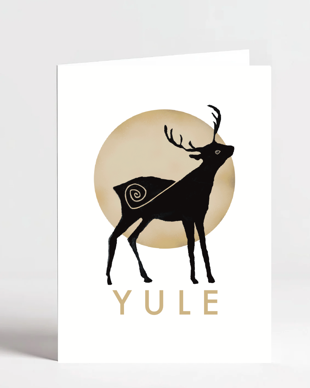 A7 Stag Yule Card with Spiral