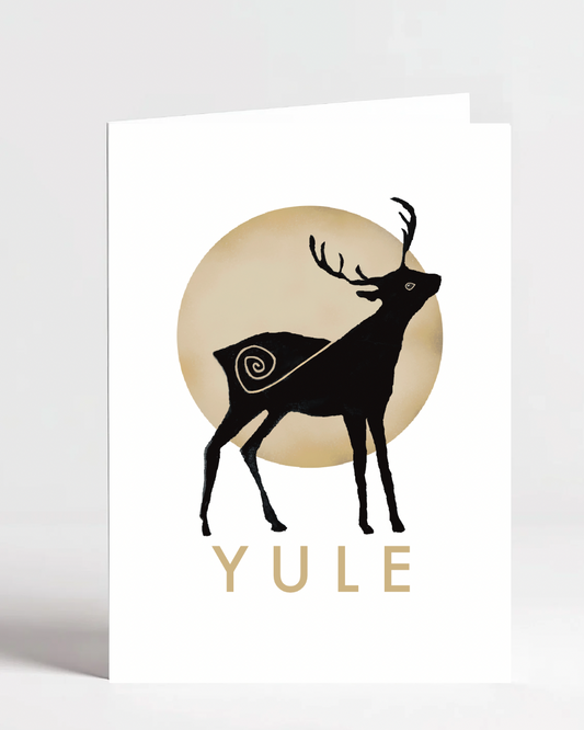 A7 Stag Yule Card with Spiral