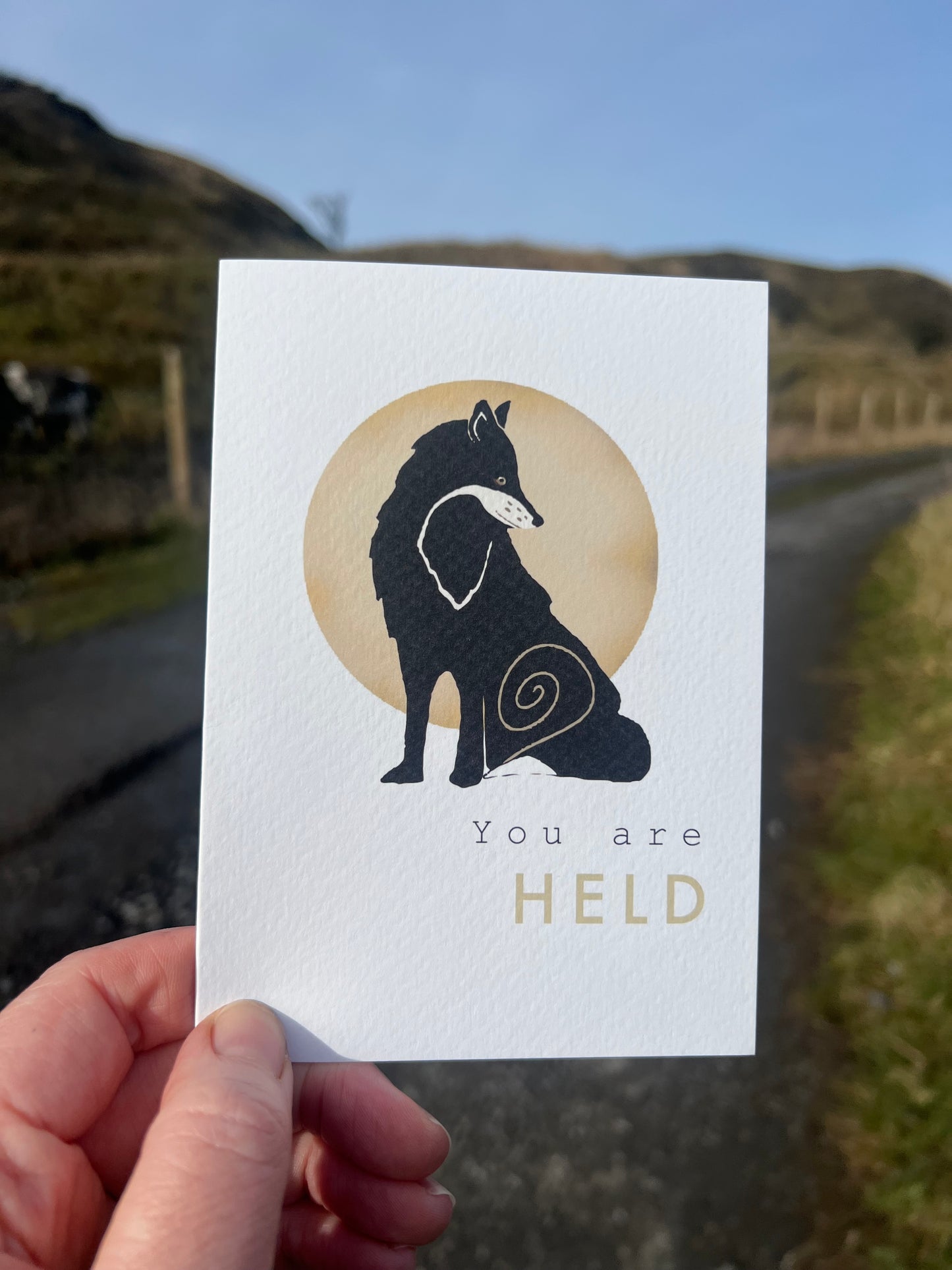 Fox 'You are held' - celtic animal nature card empower comfort | Vegan FSC-certified blank card