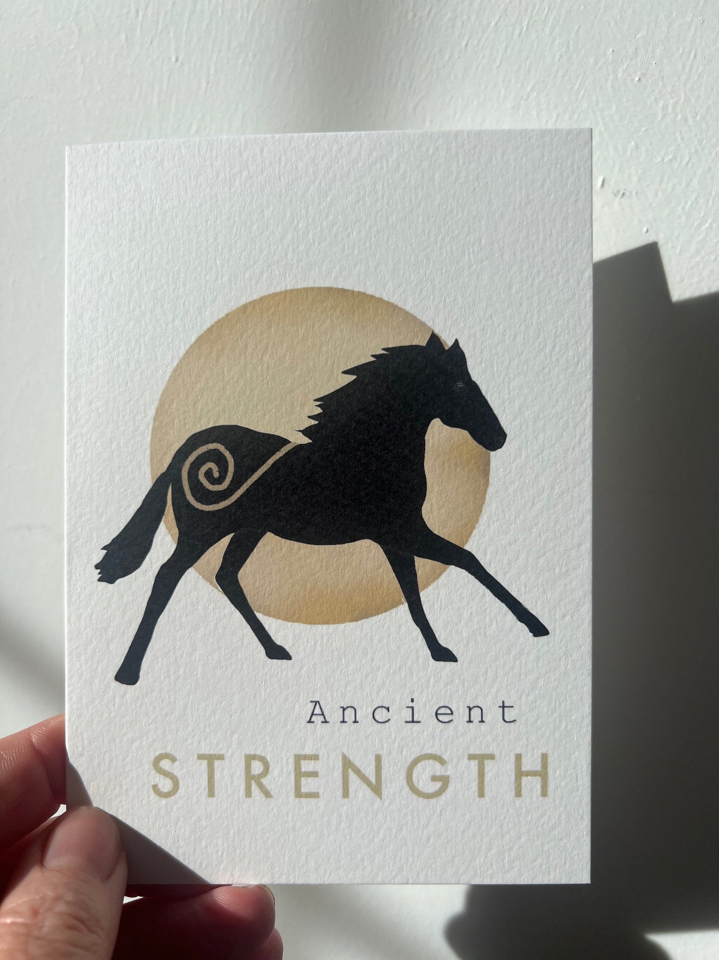 Horse  'Ancient strength' - inner fire folklore greeting card empower new beginnings goals | Vegan FSC-certified blank card