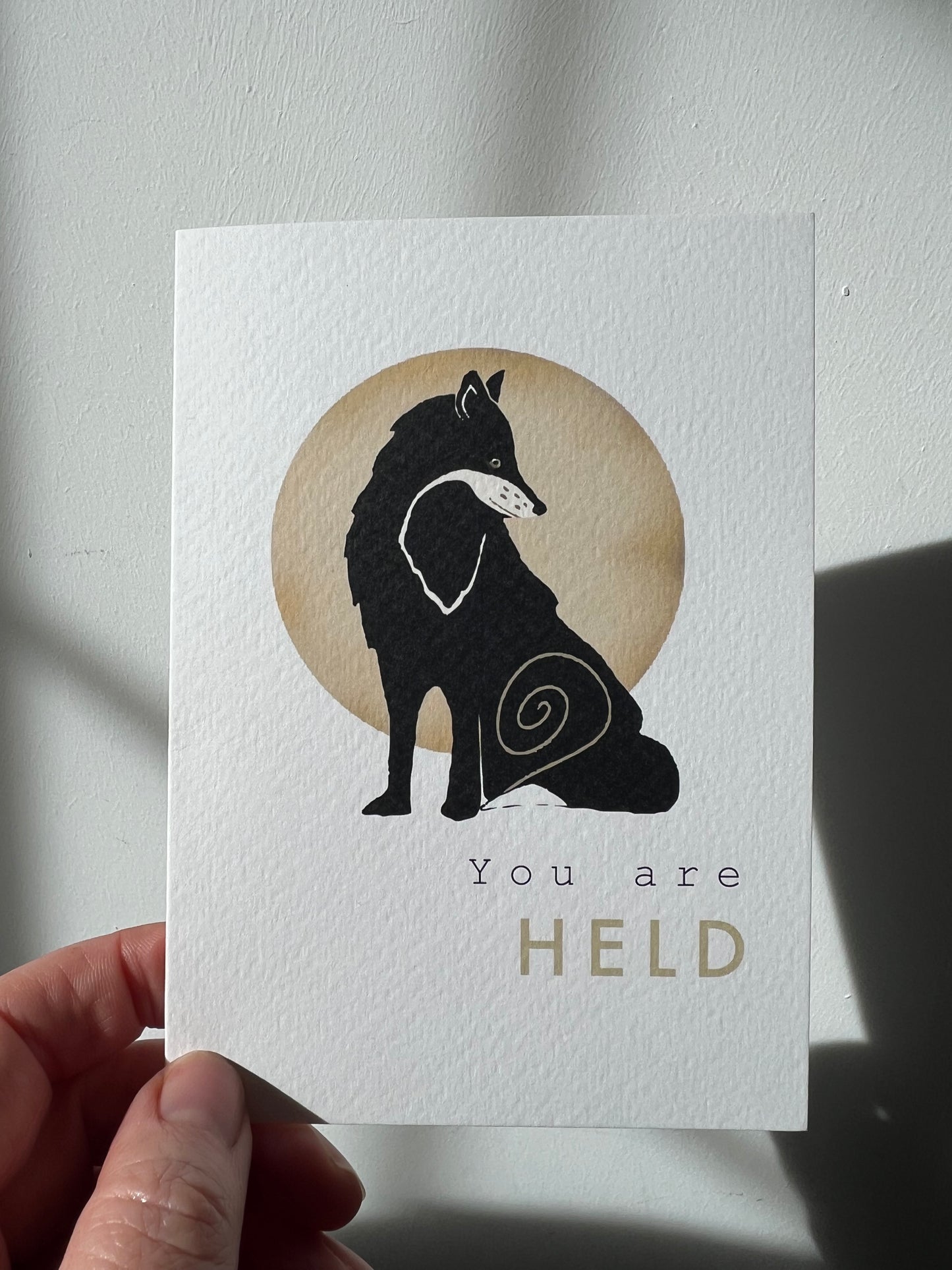 Fox 'You are held' - celtic animal nature card empower comfort | Vegan FSC-certified blank card