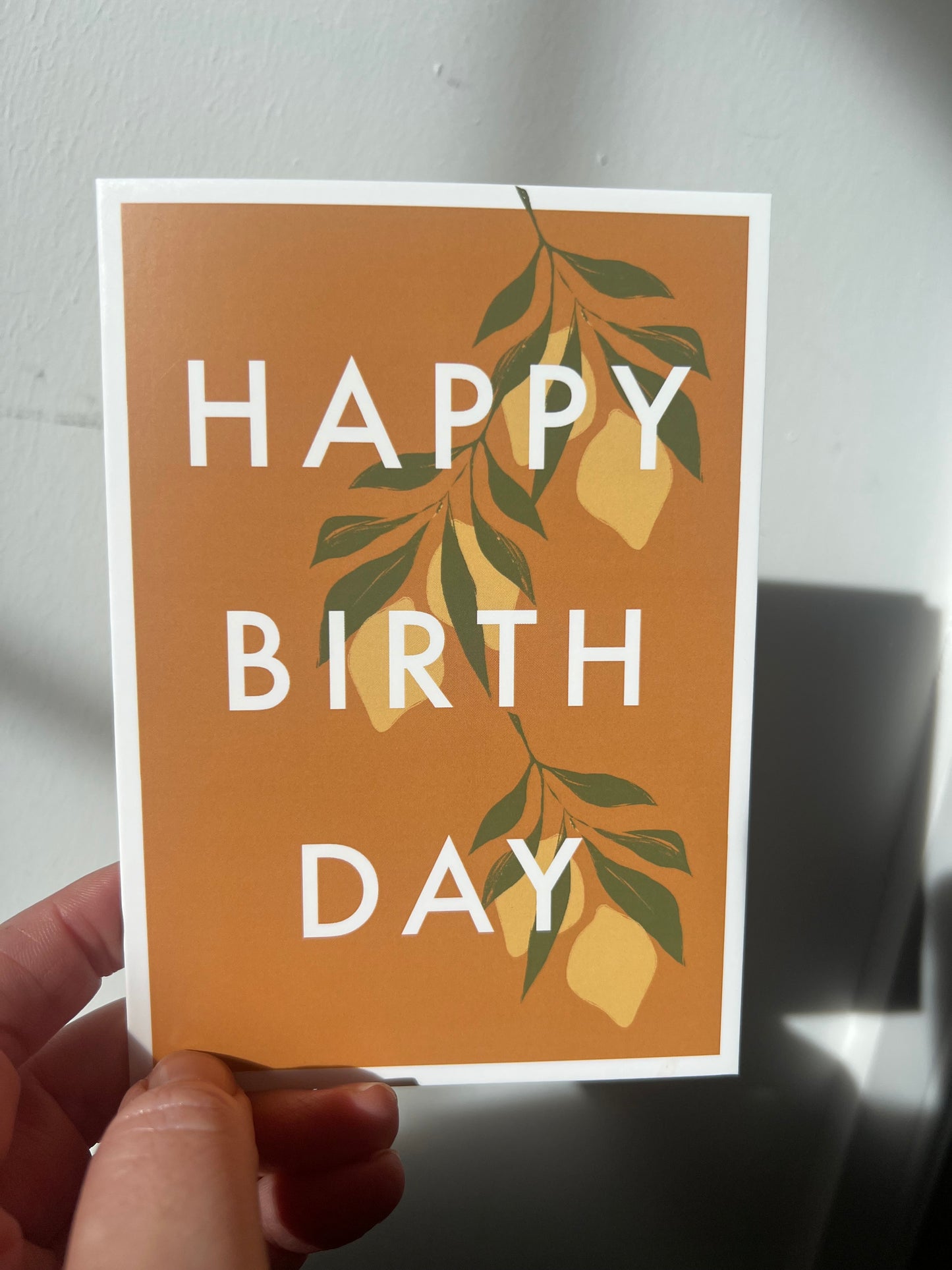 Happy Birthday Lemons | Citrus Botanical Card | Vegan Silk Blank Card