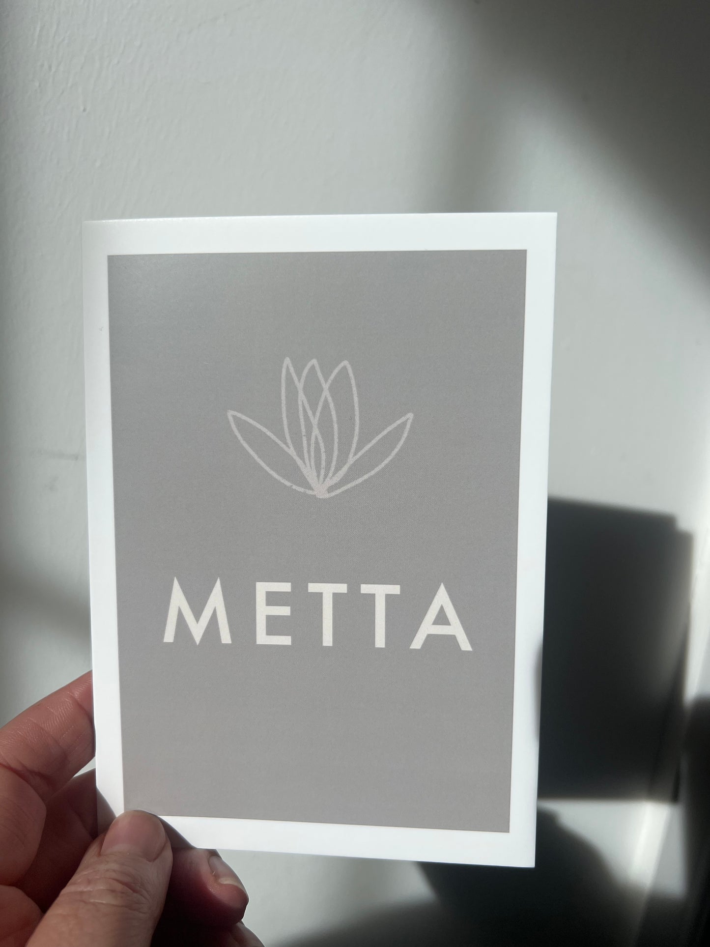 Metta | Buddhist spiritual love kindness friendship minimalist greeting card |  FSC certified vegan blank card