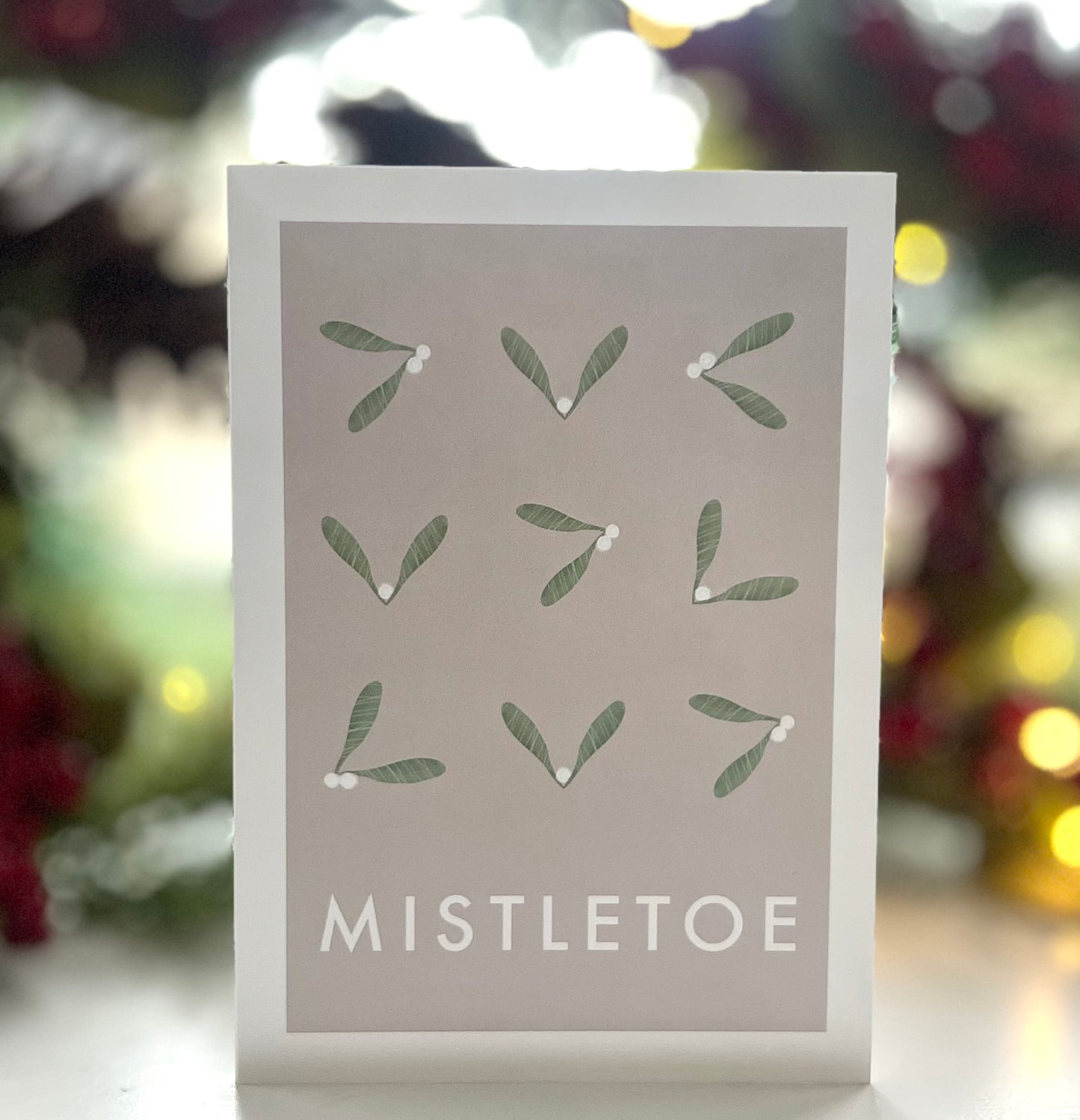 Mistletoe Pattern Christmas Card