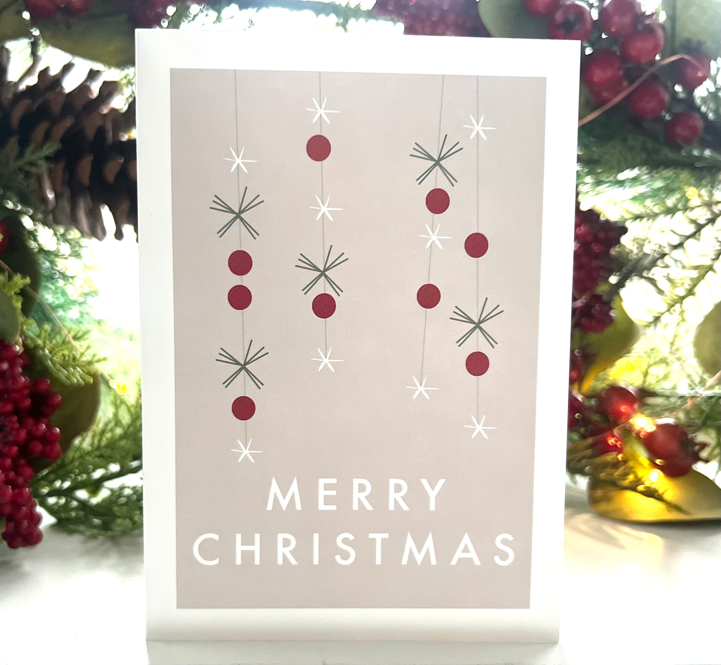 Pine and Hollyberry Decoration Christmas Card