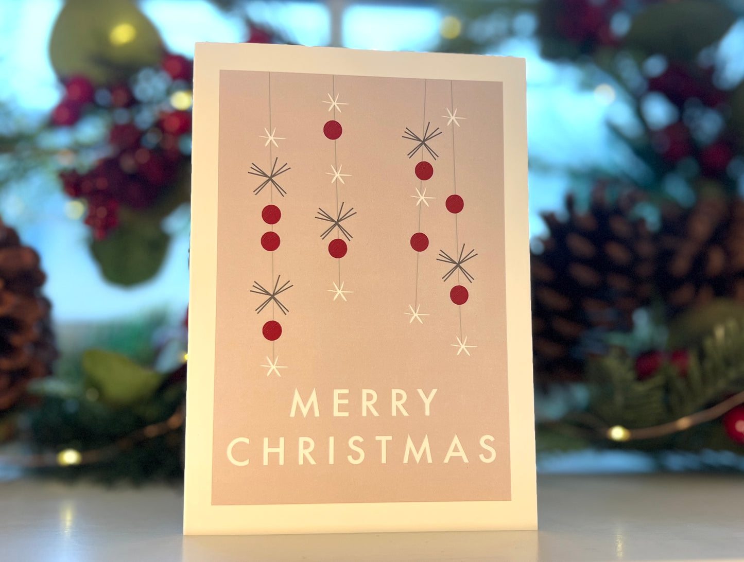 Pine and Hollyberry Decoration Christmas Card