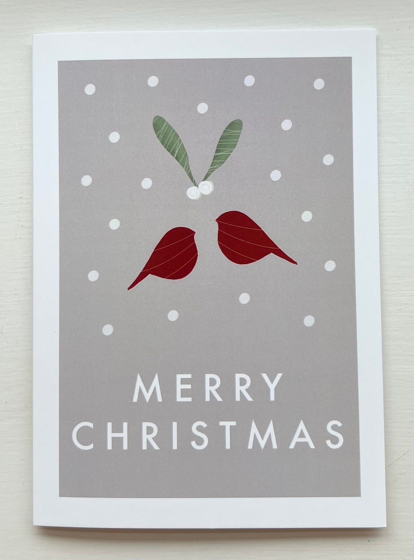 Robin and Mistletoe Couple Christmas Card