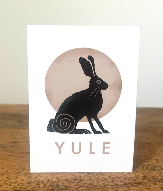 A7 Hare Yule Card with Spiral