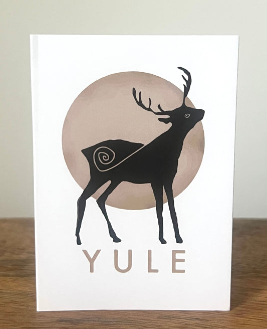 A7 Stag Yule Card with Spiral