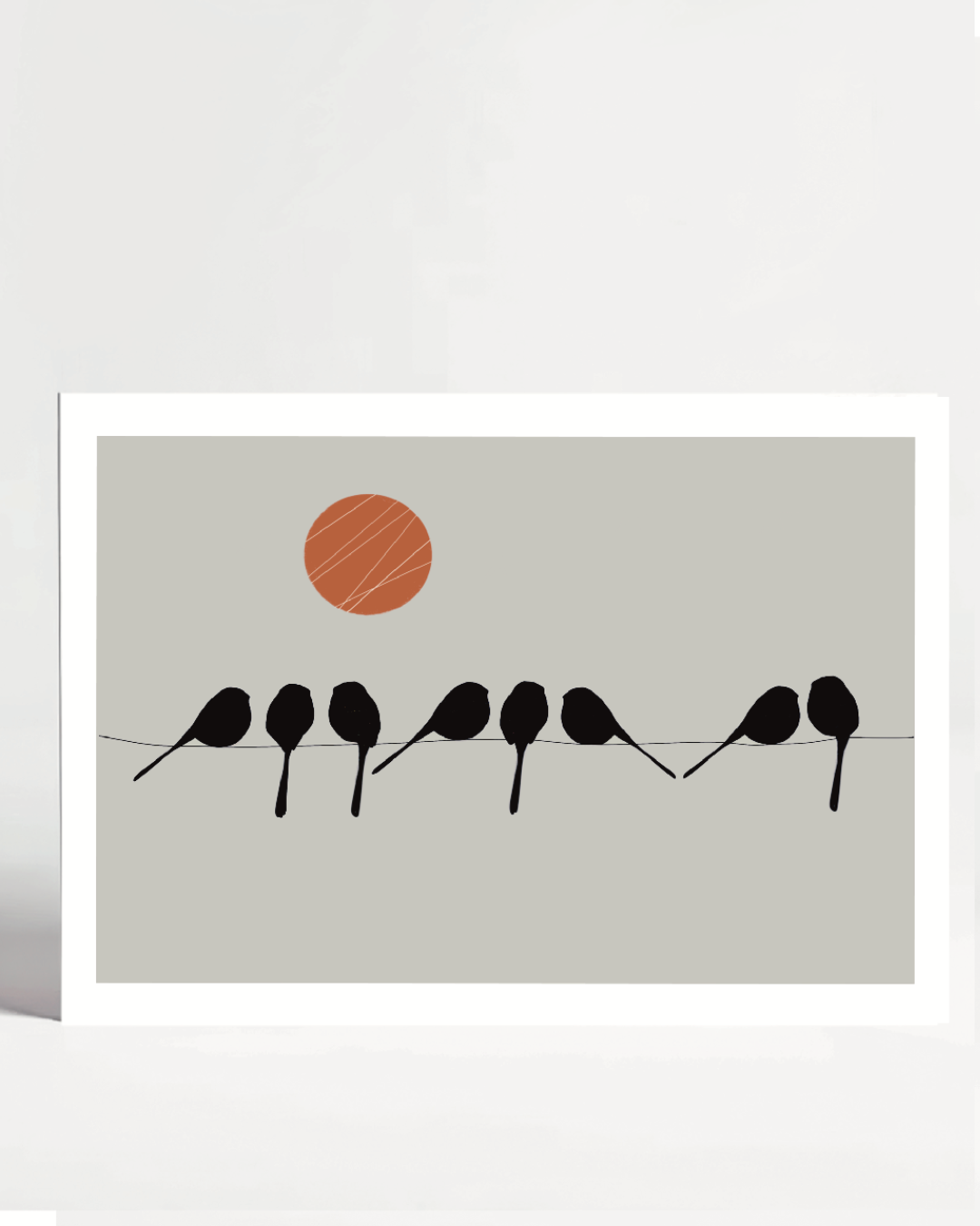 Birds Chatting at Sunset | friendship friend party get together | greetings card A6