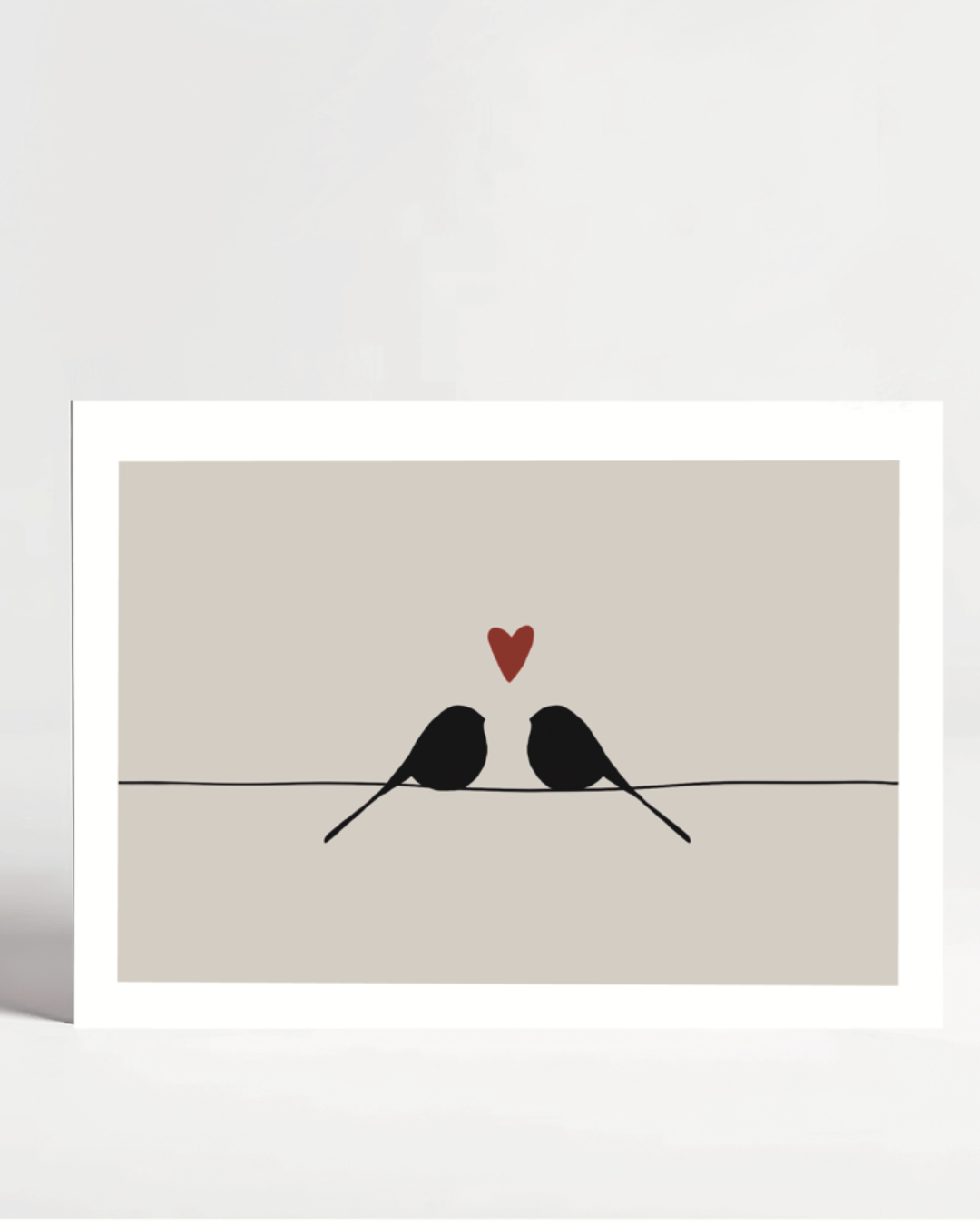 Lovebirds A6 greeting card partner friend valentine galentine neutral silhouette