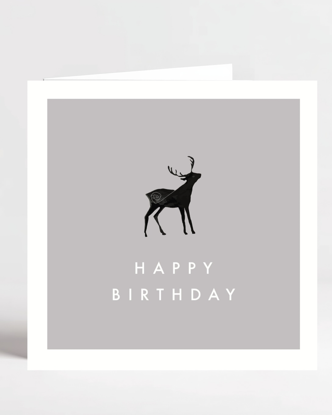 Deer Happy Birthday greeting card minimalist neutral