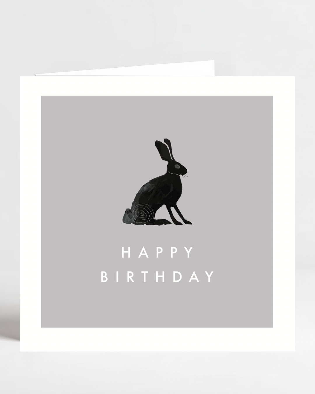 Hare Happy Birthday greeting card minimalist neutral