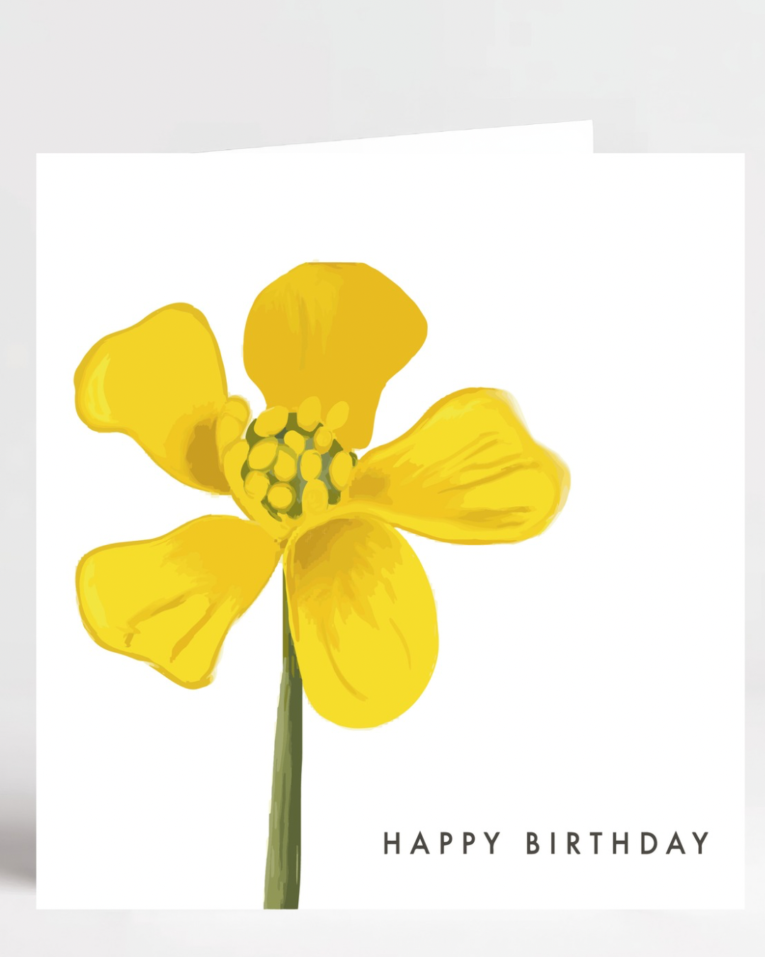 Birthday card with large buttercup